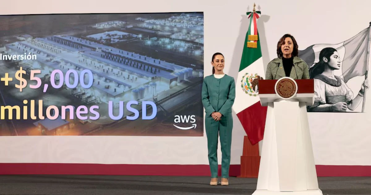 Presidenta Claudia Sheinbaum anuncia inversión de 5 mmdd de Amazon web Services