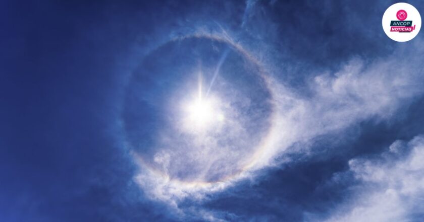 Halo solar sorprende en el cielo: Un anillo de colores alrededor del sol